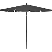 The Living Store Parasol avec mât 210x140 cm Anthracite