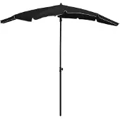 Syfax Parasol de jardin avec mât 200x130 cm noir