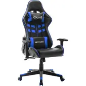 Syfax Chaise de jeu Noir et bleu Cuir artificiel