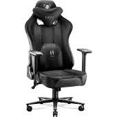Diablo X-Player Gaming Chair Office Chair Fabric 3D Armrests Ergonomic Design Neck/Lumbar Cushion, Colour : Noir, Taille King