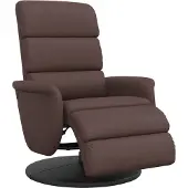 Syfax Fauteuil inclinable avec repose-pieds marron similicuir