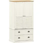 Syfax Garde-robe VIGO blanc 90x55x170 cm bois massif de pin