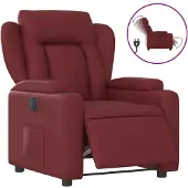 Syfax Fauteuil inclinable électrique Rouge bordeaux Similicuir