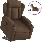 Syfax Fauteuil inclinable électrique marron tissu