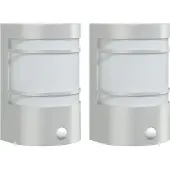 vidaXL Lampes murales extérieures avec détecteur de mouvement 2 pcs. argent Acier inoxydable