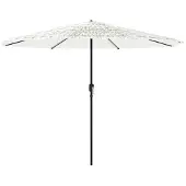 Syfax Parasol de jardin avec mât en acier blanc 324x324x247 cm