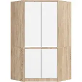 Akord Armoire D'angle 4 Portes Chêne Sonoma/Blanc 100X50X180