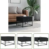The Living Store Table basse noire 51x51x40 cm bois composite