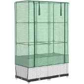 Syfax Jardinière surélevée avec housse aspect rotin 80x40x138 cm