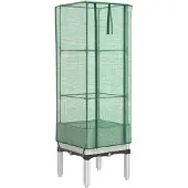 vidaXL Lit surélevé avec serre aspect rotin 40x40x140 cm