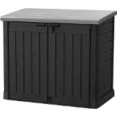 Keter Coffre en résine multifonctions toit plat - 1200l - noir 12-922600
