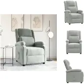 vidaXL Fauteuil relax gris clair velours - fauteuil