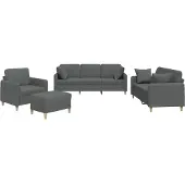 vidaXL Ensemble de canapés 4 pièces avec coussins Tissu gris foncé