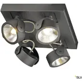 SLV KALU LED 4 Applique et plafonnier, square, noir, 3000K, 60