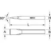 Ks Tools 162.0102 ciseaux à maçonnerie Ciseau à maçonnerie