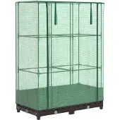 Syfax Jardinière surélevée avec housse aspect rotin 80x40x123 cm