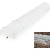 Relaxdays Tunnel de protection pour plantes avec arceaux, longueur 3,7 m, protection contre les nuisibles et les oiseaux, tunnel de jardin pliable, transparent