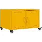 vidaXL Table basse jaune moutarde 68x50x43,5 cm Acier laminé à froid