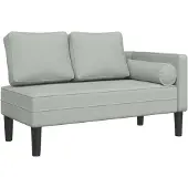 vidaXL Chaise longue avec coussin velours gris clair