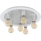 Eglo Lampe de plafond unique Passano Six feux blancs et argentés