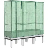 Syfax Jardinière surélevée avec housse aspect rotin 120x40x140 cm