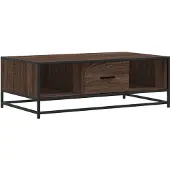 Syfax Table basse chêne marron 100x57x35cm bois d'ingénierie et métal