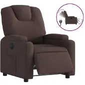 Syfax Fauteuil inclinable électrique Marron foncé Tissu