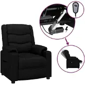 Syfax Fauteuil inclinable électrique Noir Similicuir