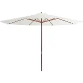 Syfax Parasol d'extérieur avec mât en bois 350 cm Blanc sable