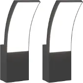 vidaXL Appliques murales LED d'extérieur 2 pcs noir