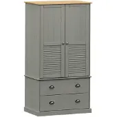 Syfax Garde-robe VIGO gris 90x55x170 cm bois massif de pin