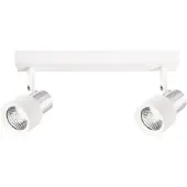 Milagro Bande blanche 2 spots blancs avec chromes mobiles 2xGU10 10W Cino