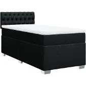 Syfax Sommier à lattes de lit avec matelas Noir 90x190 cm Tissu