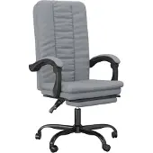 vidaXL Chaise de bureau avec fonction chaise longue gris clair tissu