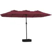 Syfax Parasol de jardin à double tête rouge bordeaux 449x265 cm