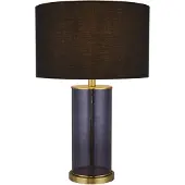 Searchlight Lampe de table Tablu bleu/or avec nuance noire