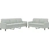 vidaXL Ensemble de canapés 2 pièces avec coussins gris clair velours