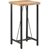 Syfax Table de bar 55x55x107 cm bois massif de manguier et fer