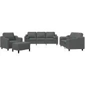 vidaXL Ensemble de canapés 4 pièces avec coussins Tissu gris foncé