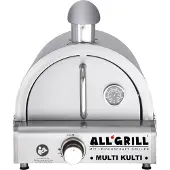ALL' GRILL Allgrill MULTI-KULTI Set 2 avec sécurité d'allumage - Gril à gaz + hotte à pizza en inox avec cheminée