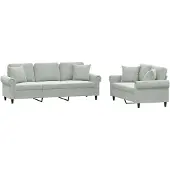 vidaXL Ensemble de canapés 2 pièces avec coussins gris clair velours