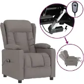 Syfax Fauteuil inclinable électrique Taupe Tissu