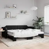 Prolenta Maison Exclusive - Canapé-lit convertible noir 90 x 200 cm, tissu
