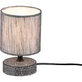 REALITY IMPORT Lampe de table en céramique grise avec abat-jour en tissu pour le rebord de fenêtre Lampe de chevet