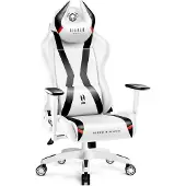 OEM Diablo X-Horn Gaming Chair Office Chair 3D Armrests Ergonomic Design Neck/Lumbar Cushion Imitation Leather Rocking King Size White-Black