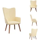 vidaXL Fauteuil relax velours blanc crème - Fauteuil