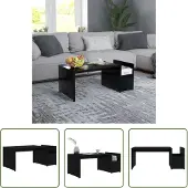 The Living Store Table basse noire 90x45x35 cm bois composite