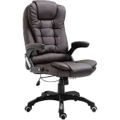 The Living Store Chaise de bureau Marron Similicuir