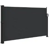 Syfax Auvent Latéral Rétractable, Brise-Vue Extérieur, Polyester Enduit PU, Résistant UV & Eau, 120x500 cm, Noir