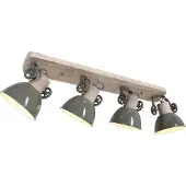 Mexlite - spot - Gearwood - vert - métal bois de caoutchouc - spot en saillie - E27 - 2729G